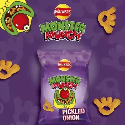 Walkers Monster Munch Pickled Onion Multipack Snacks Crisps (6 x 20g)