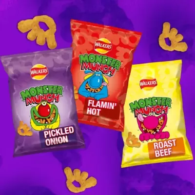 Walkers Monster Munch Roast Beef Multipack Snacks Crisps  (6 x 20g)