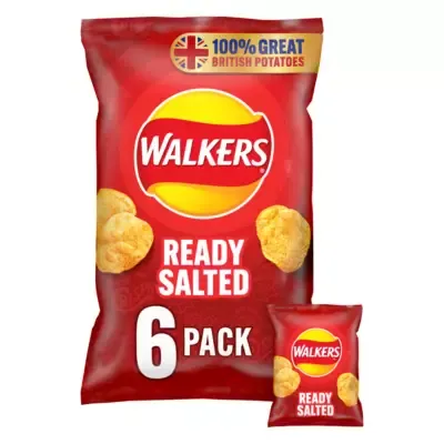 Walkers Ready Salted Multipack Crisps (6 x 25g)