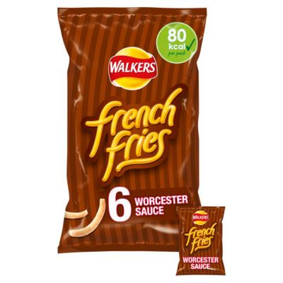 Walkers French Fries Worcester Sauce Multipack Crisps (6 x 18g)