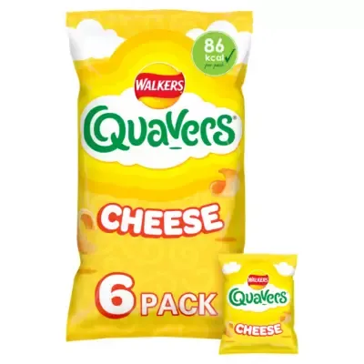 Walkers Quavers Cheese Multipack Snacks Crisps ( 6 x 16g)
