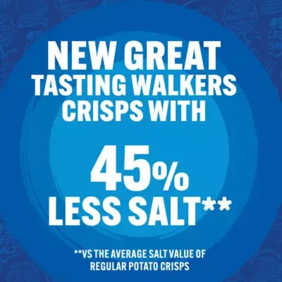 Walkers Less Salt Mild Cheese &amp; Onion Multipack Crisps (6 x 25g)