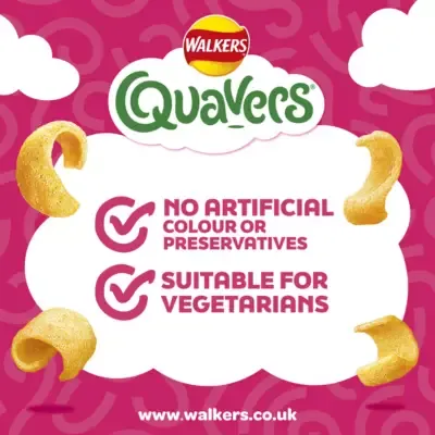 Walkers Quavers Prawn Cocktail Multipack Snacks Crisps (6 x 16g)