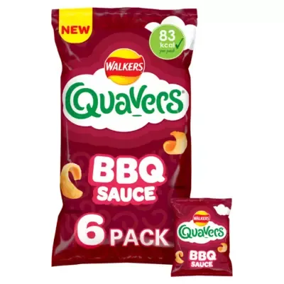 Walkers Quavers BBQ Multipack Crisps (6 x 16g)