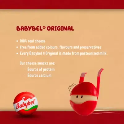 Mini Babybel Original Cheese Snack 20g [Pack of 6]