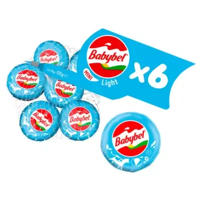 Mini Babybel Light Cheese Snack 20g [Pack of 6]