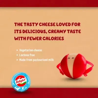 Mini Babybel Light Cheese Snack 20g [Pack of 6]