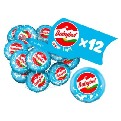 Mini Babybel Light Cheese Snack 20g [Pack of 12]