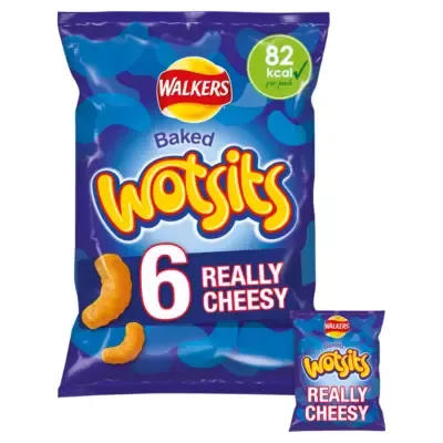 Walkers Wotsits Really Cheesy Snacks Crisps 6 x16.5g