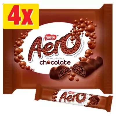 Aero Milk Chocolate Bubbly Bar [4 Pack]