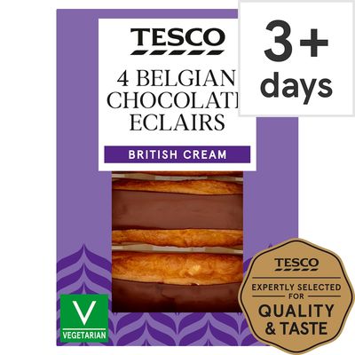 Tesco Belgian Chocolate Eclairs 4 Pack