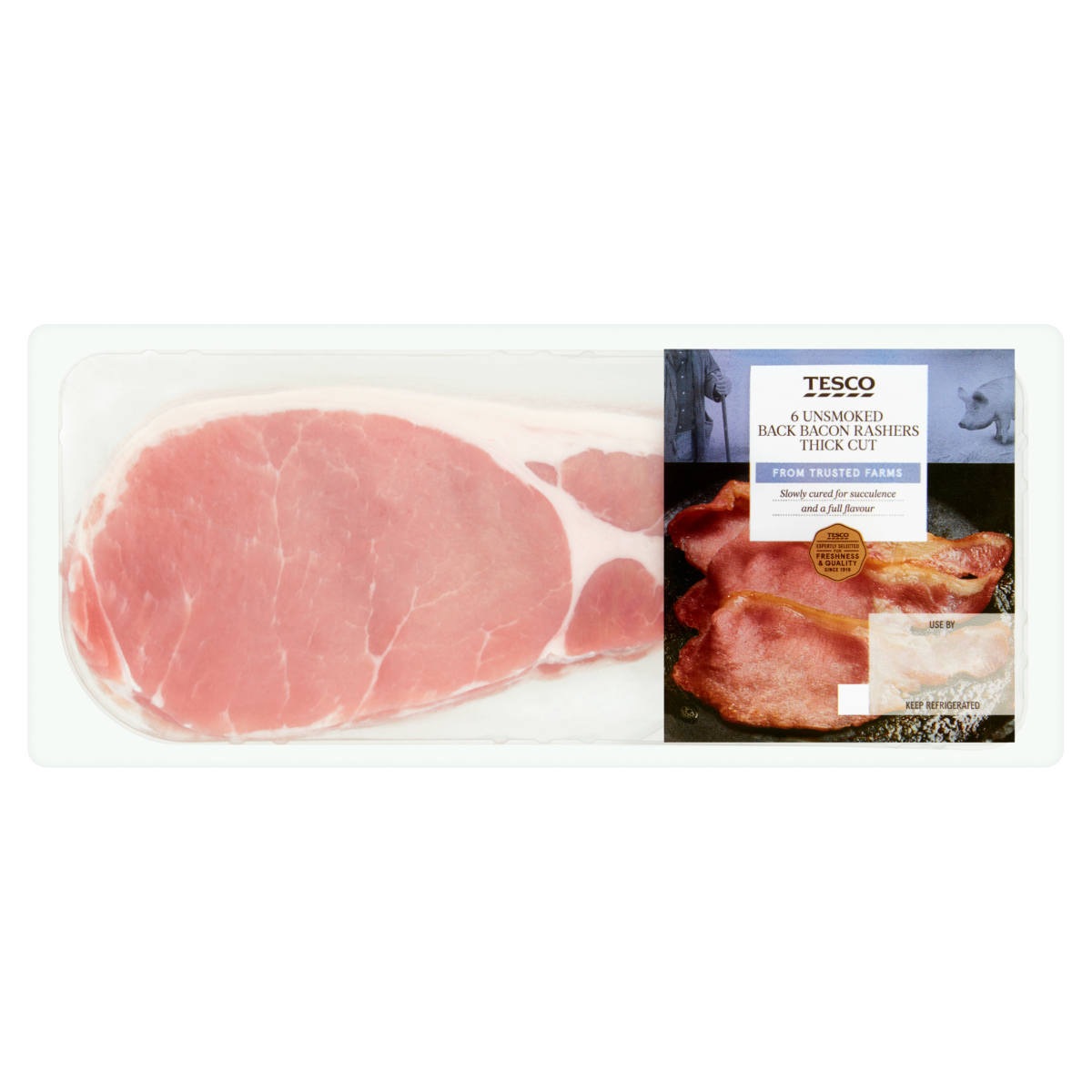 Tesco Unsmoked Thick Cut Back Bacon 300g