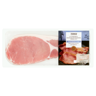 Tesco Unsmoked Thick Cut Back Bacon 300g
