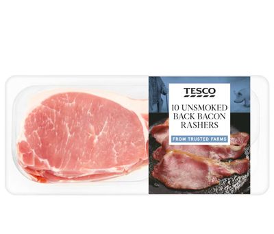 Tesco Unsmoked Back Bacon Rashers 10 Pack 300g