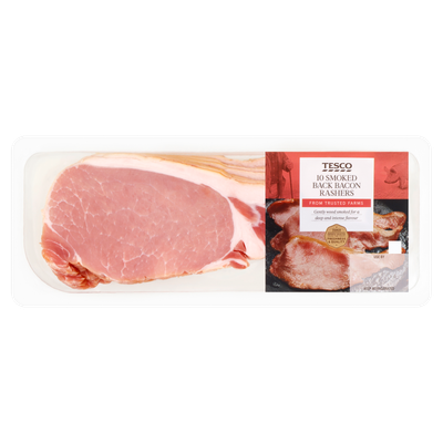 Tesco Smoked Back Bacon Rashers [10 Slices] 300g