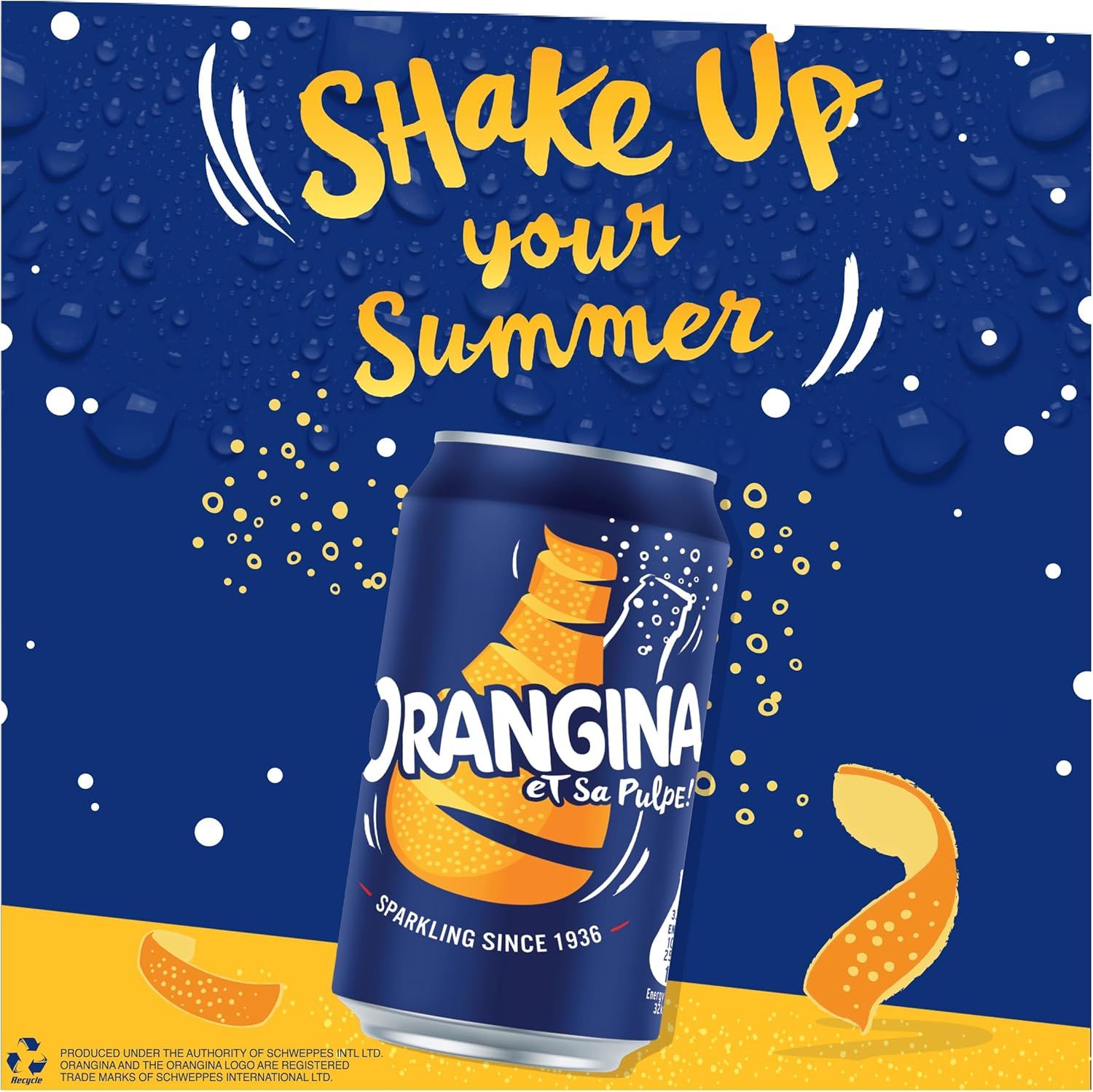 Orangina Sparkling Fruit Drink 330ml Can