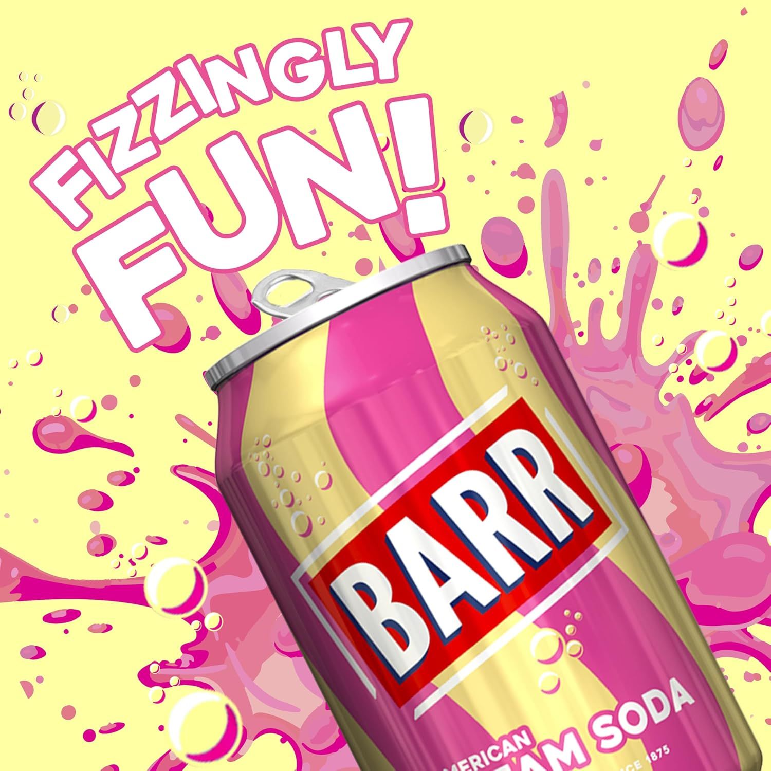 BARR American Cream Soda {Zero Sugar] Sparkling Soft Drink 330ml Can