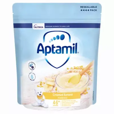 Aptamil Creamed Banana Porridge Baby Cereal 4-6+ Months 125g