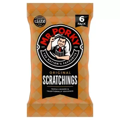 Mr Porky Original Pork Scratchings Multipack 6 x 16.5 Packs