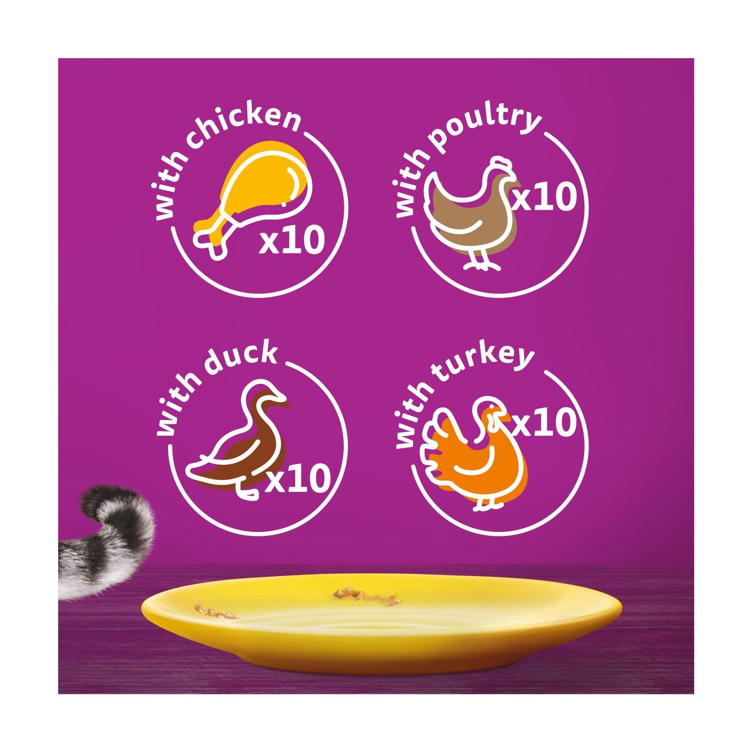 Whiskas 1+ Poultry Feasts in Jelly Adult Wet Cat Food Pouches 40 x 85g