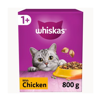 Whiskas 1+ Chicken Complete Adult Dry Cat Food 800g
