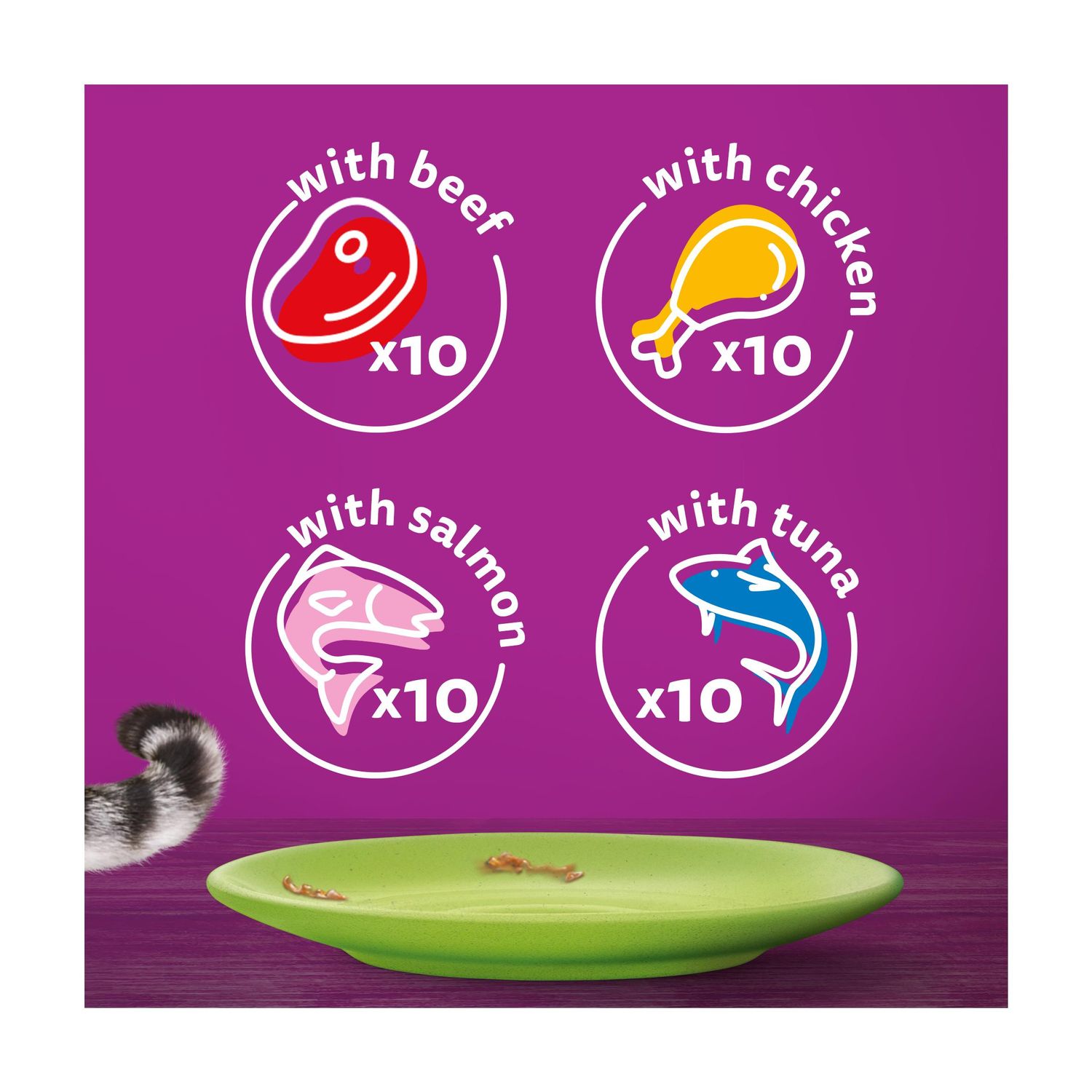 Whiskas 1+ Mixed Menu in Jelly Adult Wet Cat Food Pouches 40 x 85g
