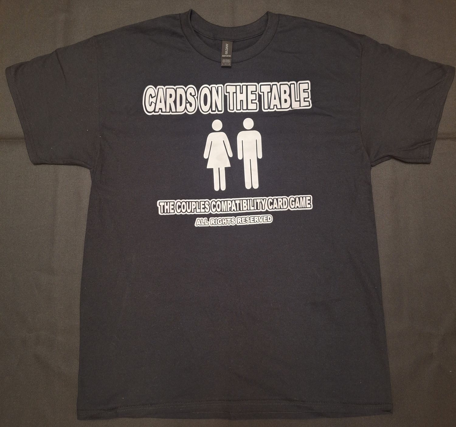 UNISEX - CARDS ON THE TABLE (The Couples Compatibility Card Game)™ - #SOULMATE T-Shirt (Black)