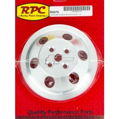 Remskiva  Water Pump Pulley, V-Belt, 2 Groove, 6.600 in Diameter, Aluminum, Satin, Short Water Pump, Small Block Chevy