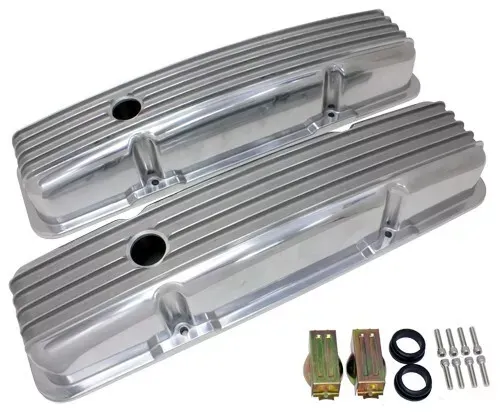 Ventikåpa   CHEVY SB 283-400 SHORT VALVE COVERS FULL FINNED - POLISHED   1 par