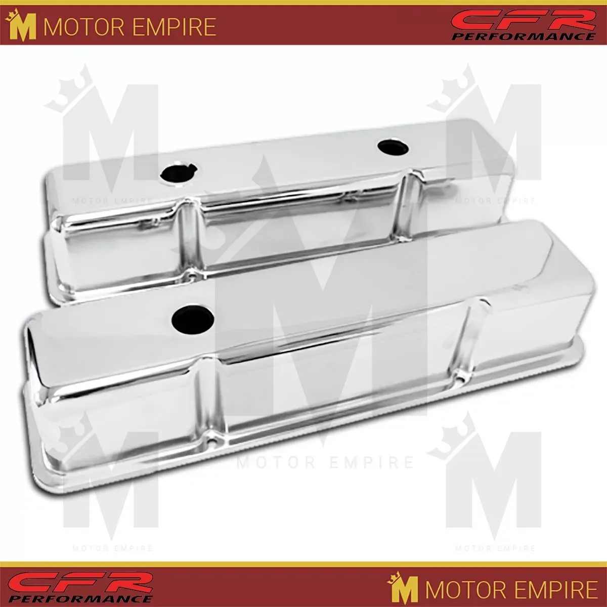 Ventilkåpa 58-86 Chevy Small Block 283-305-327-350-400 Tall Smooth Valve Covers Chrome