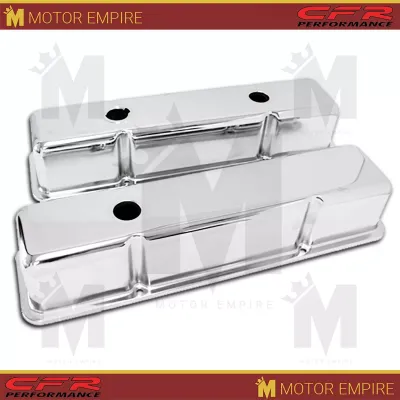 Ventilkåpa 58-86 Chevy Small Block 283-305-327-350-400 Tall Smooth Valve Covers Chrome