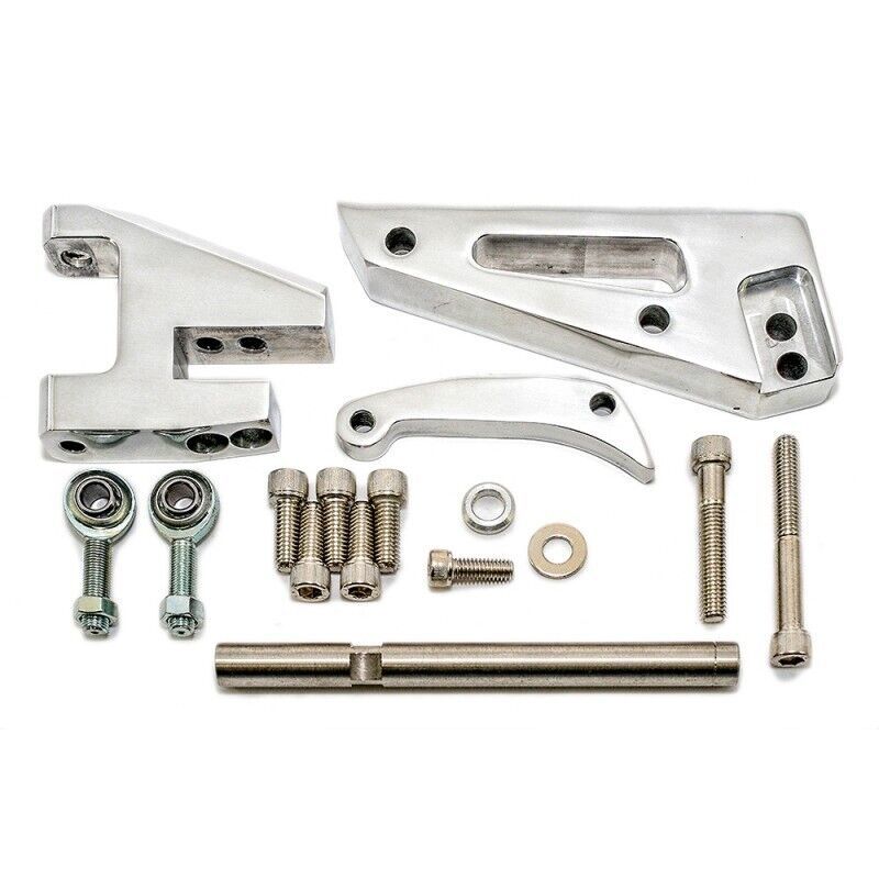 Fäste till generator SBC Chevy 350 400 Polished Aluminum Fits SWP Short Water Pump