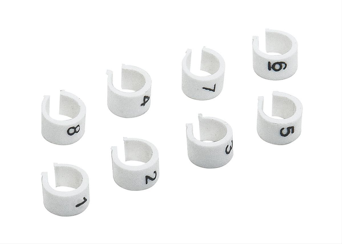 Tändkabelmärkning  Spark Plug Wire Markers, Plastic, 8/8.8mm, Numbered 1-8, Set of 8