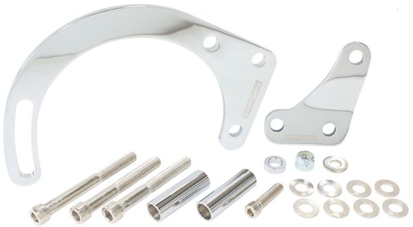 Generatorfäste Specialfäste för Chevrolet small block som flyttar ner generatorn på vänster sida i höjd med svängningsdämparen. För kort vattenpump. Perfekt för roddar, hembyggen m.m.