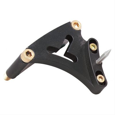 Timing Pointer, Billet Aluminum, Black Anodized, Adjustable, 6.6 in. Balancer, Chevy, Small Block