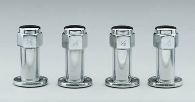 Lug Nuts, Shank with Washer, 1/2 in. x 20 RH, Closed End, Chrome Plated Steel, Set of 4