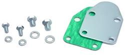 Fuel Pump Block-Off Plate, Steel, Chrome Plated, Chevy, Small Block, Each