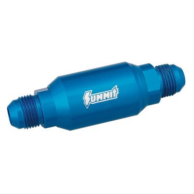 Fuel Filter, Inline Mount, Aluminum, Blue, 40 Microns, -8 AN Male Inlet/Outlet