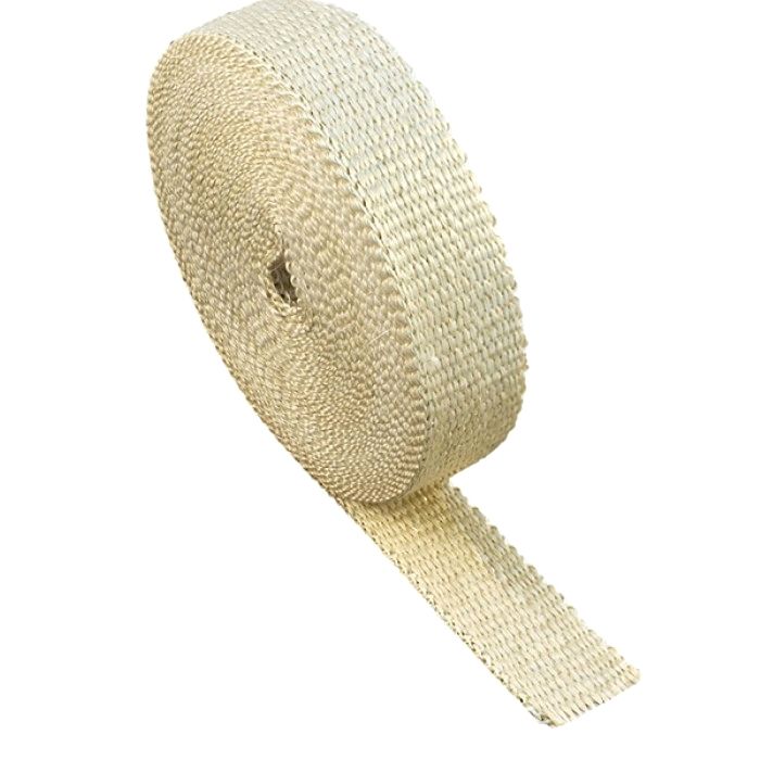 Avgasbandage Bredd 25,4mm (1&quot;), längd 15,24 meter (50&#39;). Värmetålig upp till 815° C (1500° F). Beige