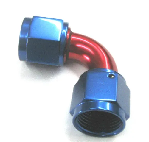 Skarvnippel AN6 90° AN6, Hona / Hona, Aluminium