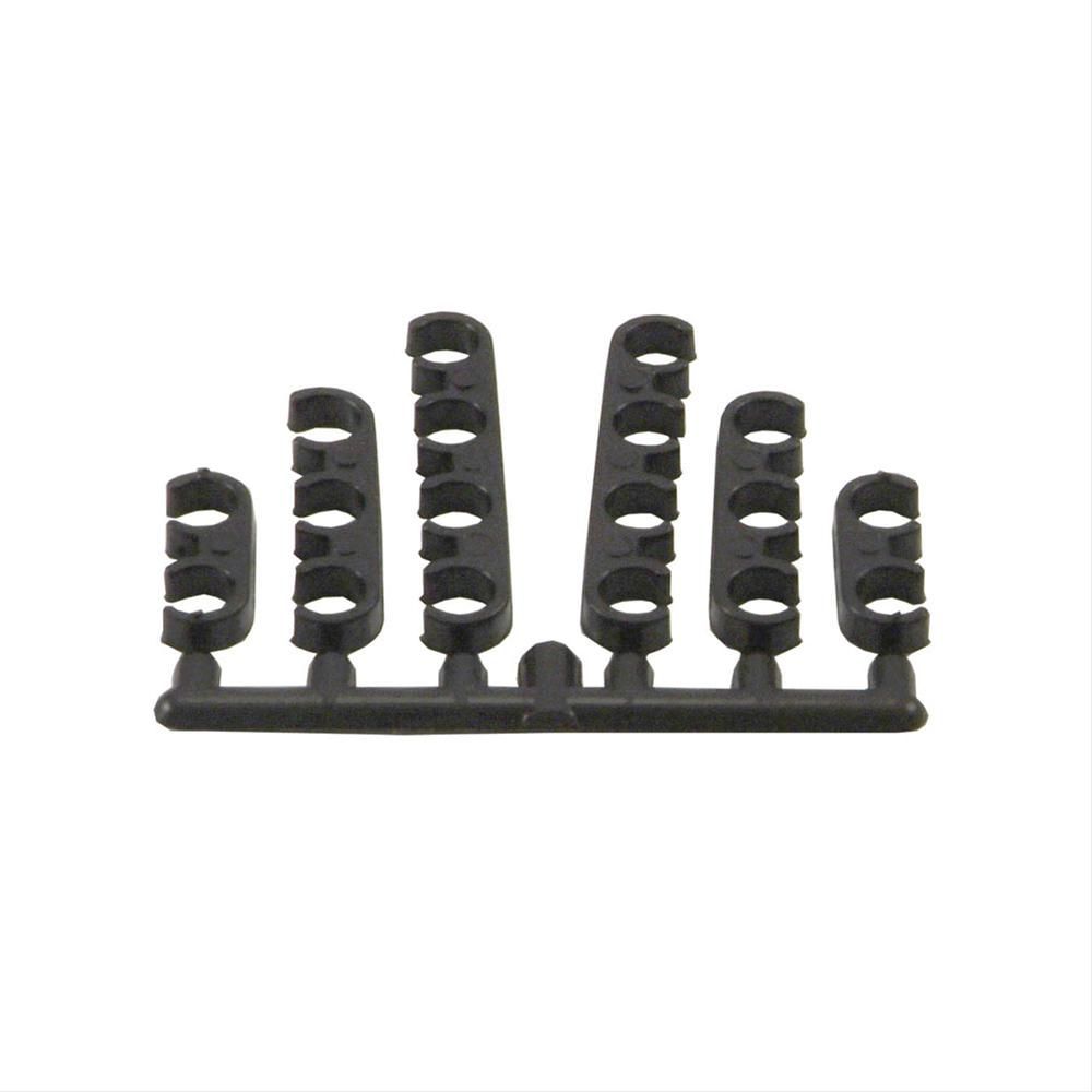 Tändkabelhållare Spark Plug Wire Separators, Nylon, Black, 7mm, 2-Wire, 3-Wire, 4-Wire Separators, Set of 6