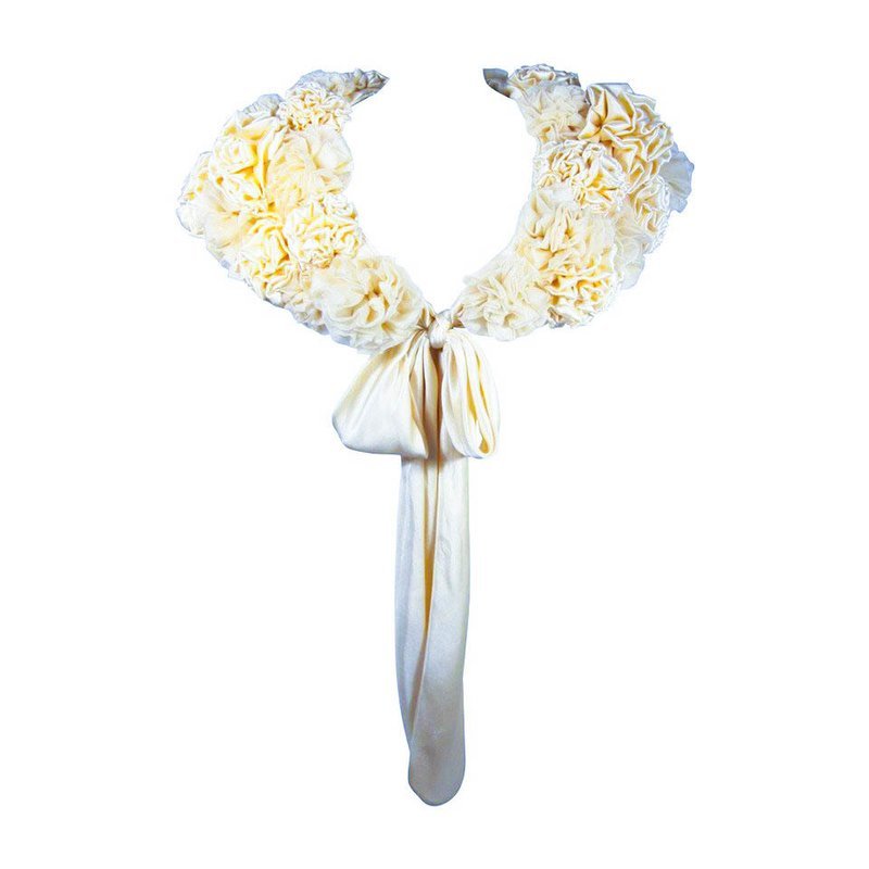 ELIZABETH MASON COUTURE Made to Order Silk  Ivory &quot;Rose&quot; Wrap