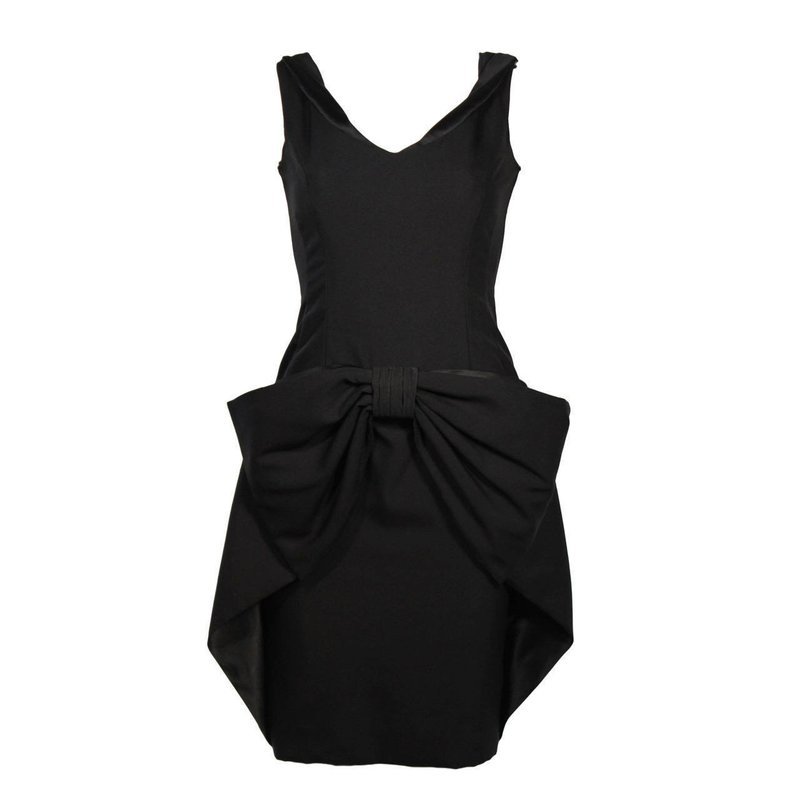 ELIZABETH MASON COUTURE Silk Bow Cocktail Dress