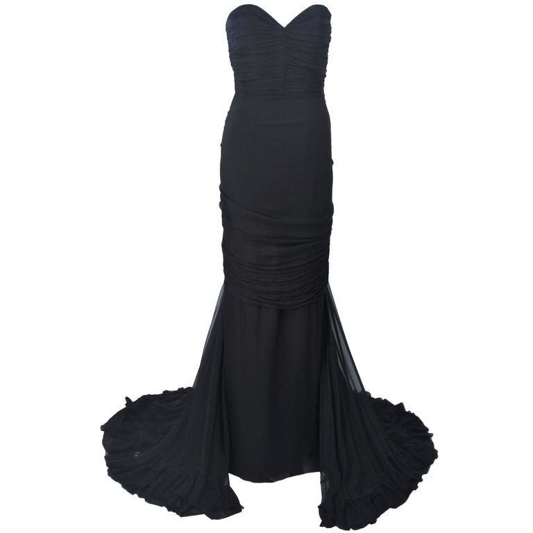 Elizabeth Mason Couture Silk Chiffon Gown Made to Order