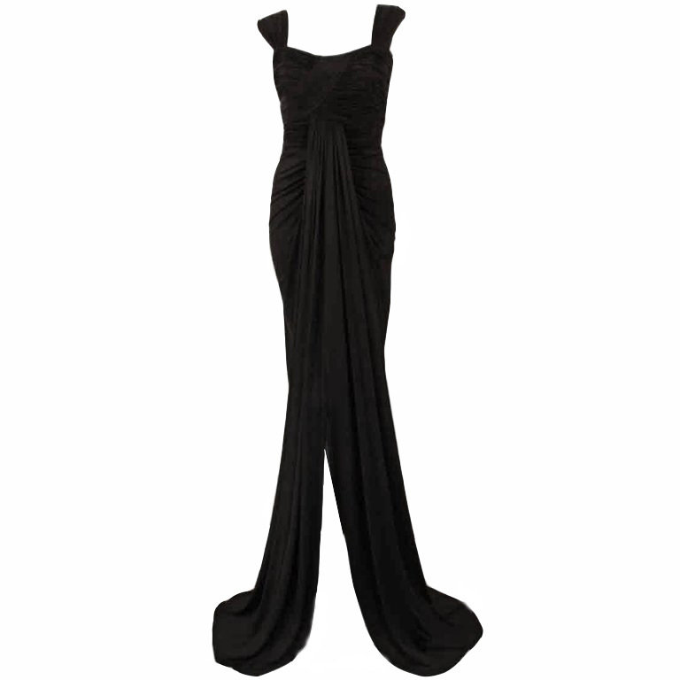 Elizabeth Mason Couture Black Silk Jersey &quot;Uta&quot; Gown