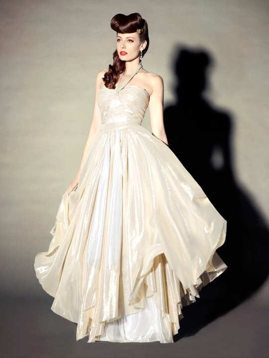 ELIZABETH MASON COUTURE &#39;Adrian&#39; Made To Measure Silk Lame Gown