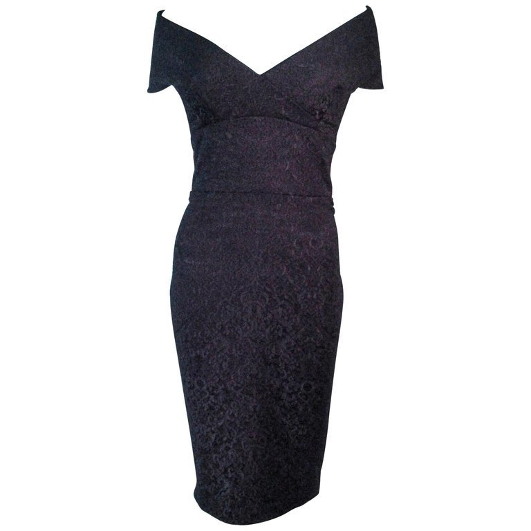 ELIZABETH MASON COUTURE &#39;MARIA&#39; Black Stretch Lace Cocktail Dress Made to Order