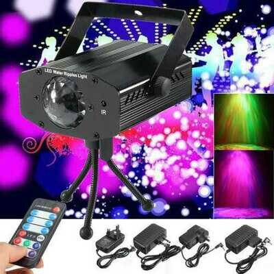 LED RGB Laser Stage Light Adjust Xmas DJ Party Projector Lamp + Remote Controller AC110-240V