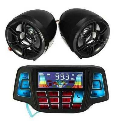 Motorcycle Handlebar MP3 Balck Speakers Audio System USB SD FM with bluetooth Function