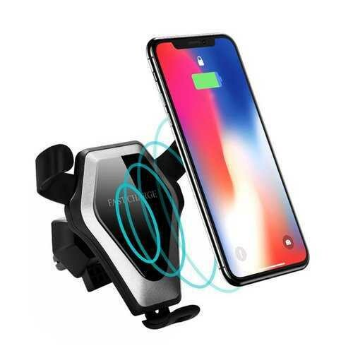 Qi Wireless 10W Fast Charging Gravity Auto Lock Car Air Vent Phone Holder Stand for iPhone 8 X